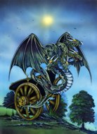 Adversity  Dragon, fantasy dragons, Peter Pracownik Signed Framed Prints
